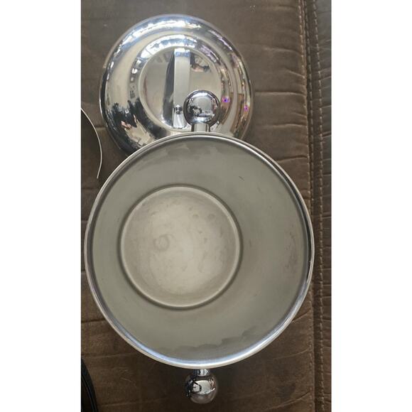 Vintage COPCO Chrome Stainless Silver Retro MCM Ice Bucket, Tongs, Lid Chiller - Picture 3 of 7